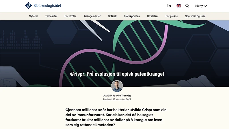 Article in Bioteknologieradet