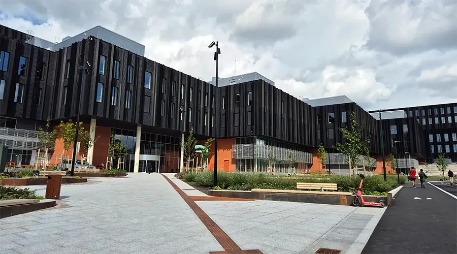 The front of our new building pictured from the outside